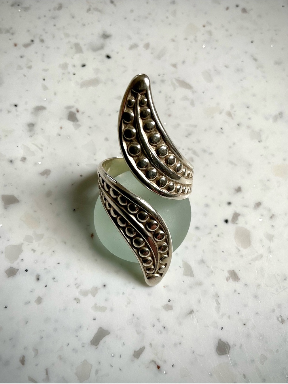 Vintage Beau Sterling Silver Wrap Bypass Statement Ring
